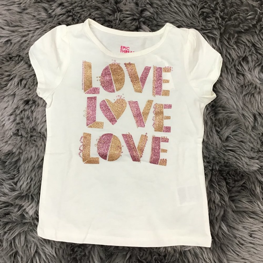 Epic Threads | Girl's T-shirt | Off-White | Love | Various Sizes